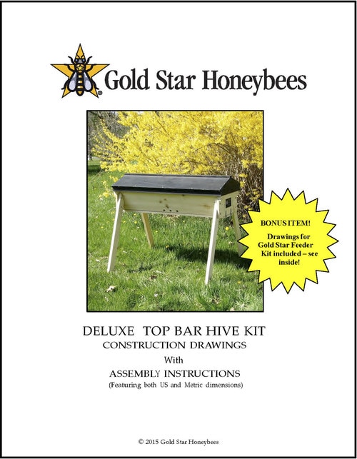 Simple and easy to understand, these detailed construction plans will help you build the Gold Star Deluxe top bar hive!  Metric and English units.