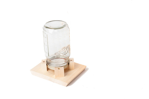 One quart syrup feeder jar works well to get a new hive started in the spring!